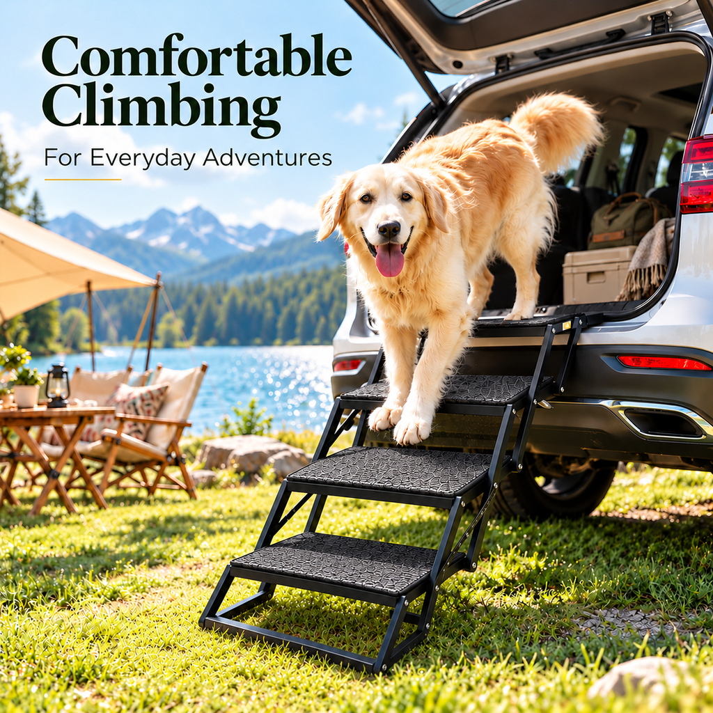 Portable Pet Climbing Steps – Foldable Travel Staircase for Dogs