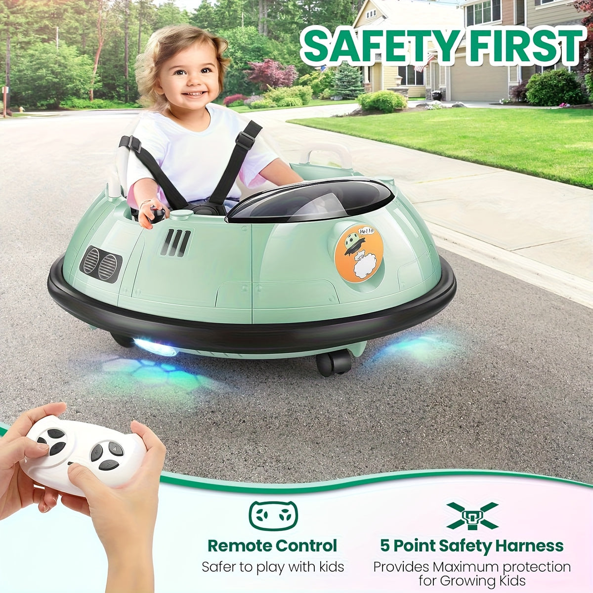 12V Kids Electric Ride-On Car with Remote Control & 360° Rotation