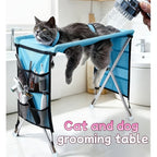 Foldable Pet Grooming Hammock with Stand – Portable Dog & Cat Nail Trimming Station