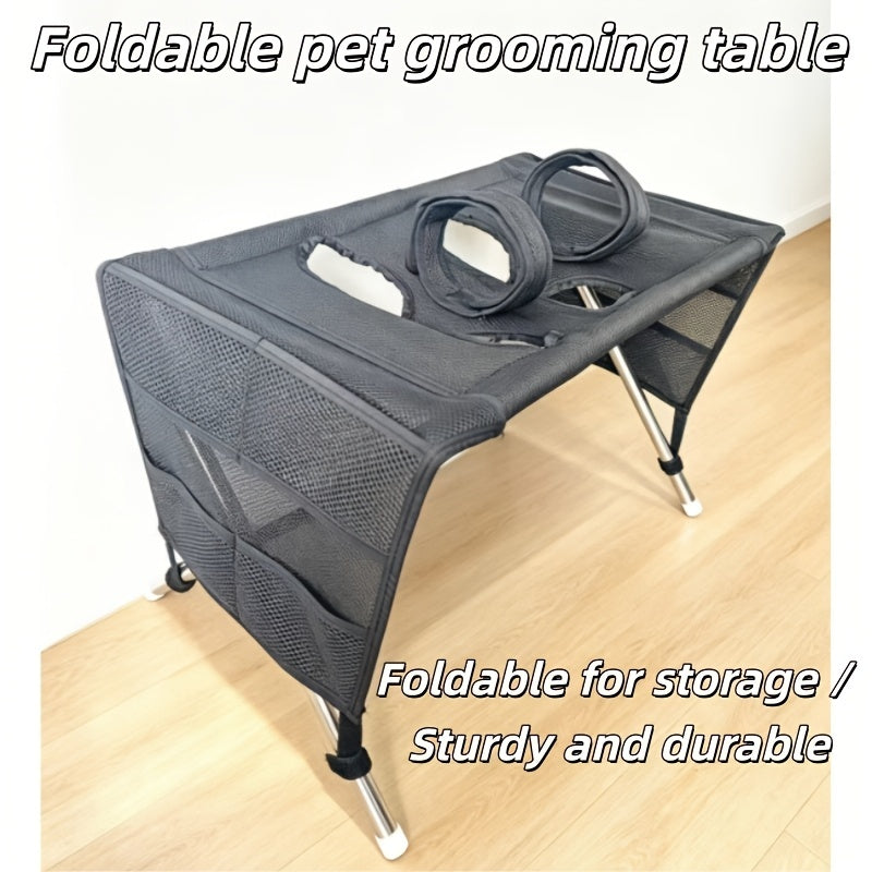 Foldable Pet Grooming Hammock with Stand – Portable Dog & Cat Nail Trimming Station