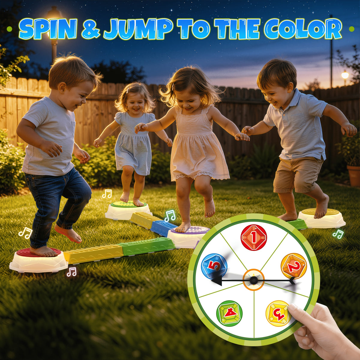 Light-Up Balance Stepping Stones for Kids
