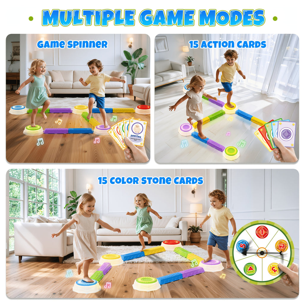 Light-Up Balance Stepping Stones for Kids