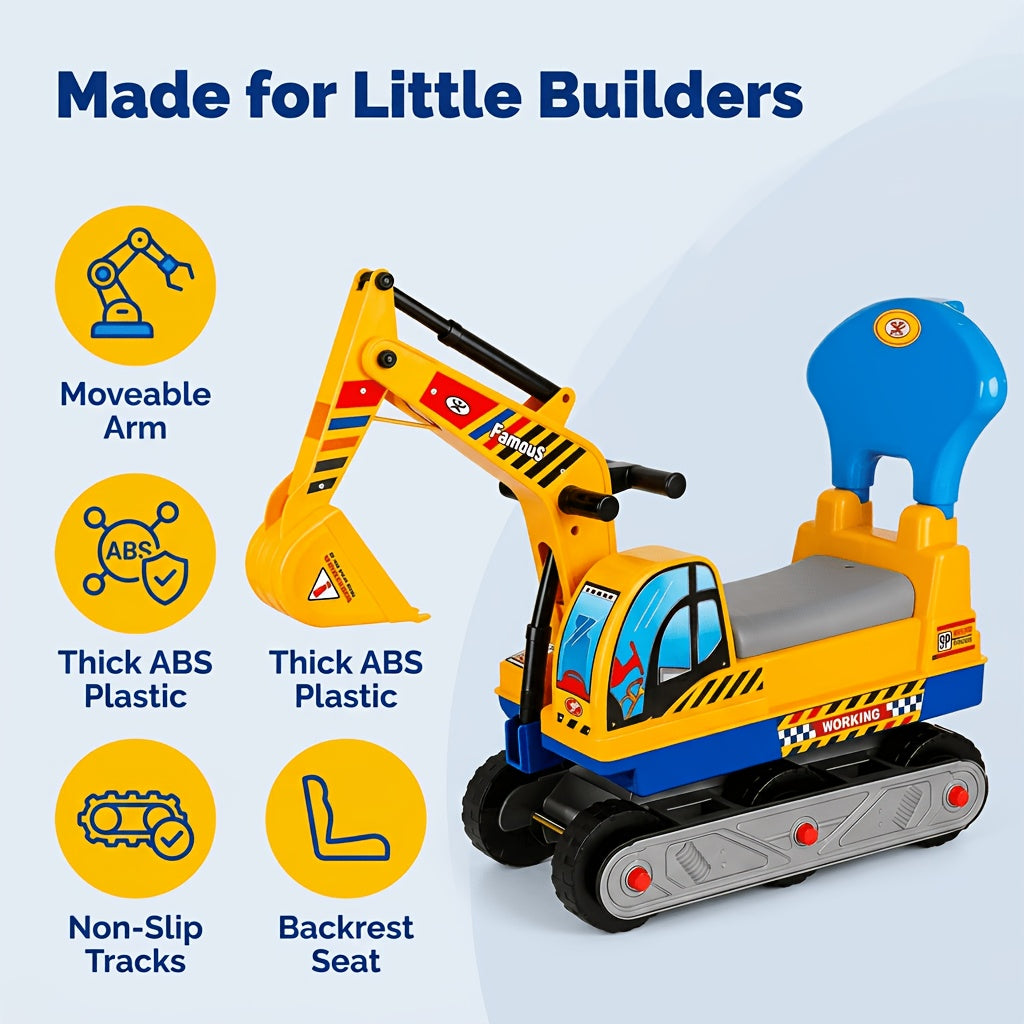 Kids Ride-On Construction Excavator Toy