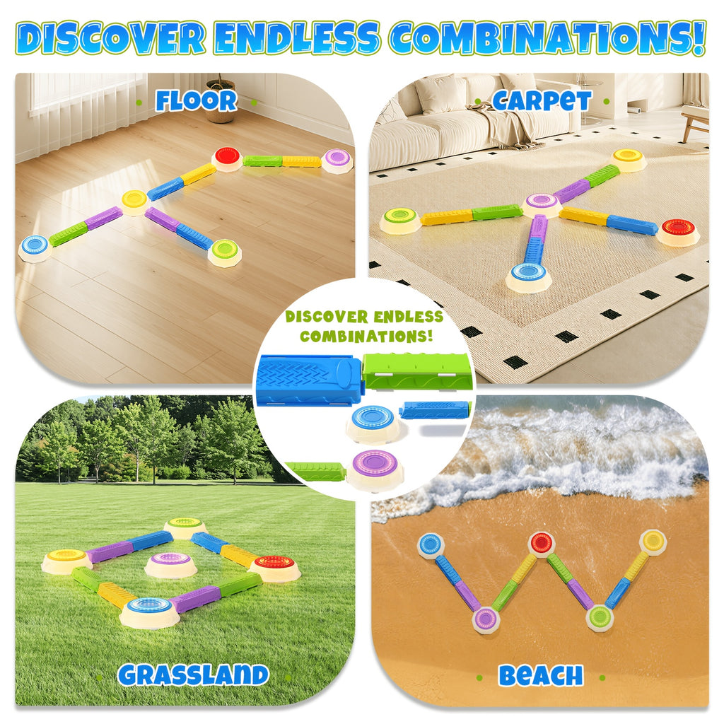 Light-Up Balance Stepping Stones for Kids