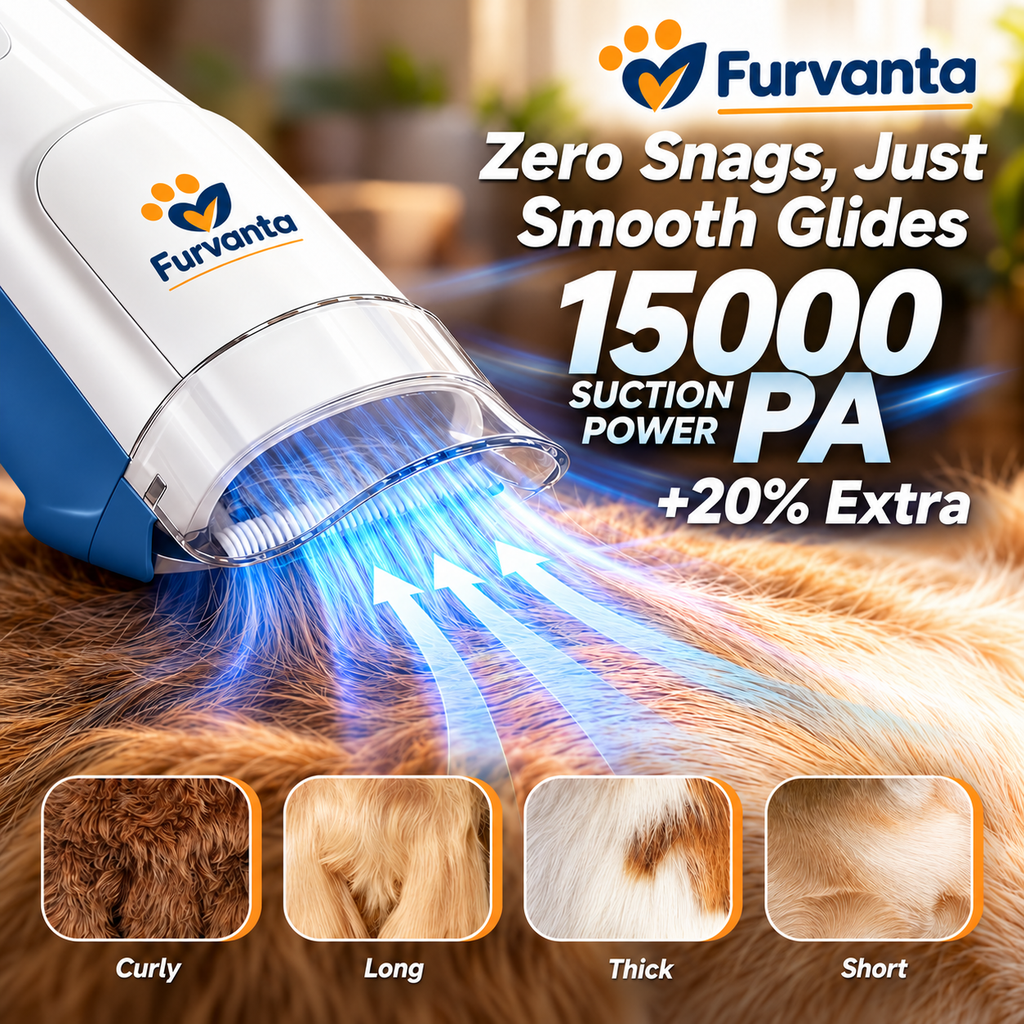 Furvanta Pet Grooming Vacuum Kit – 15,000Pa, 2L