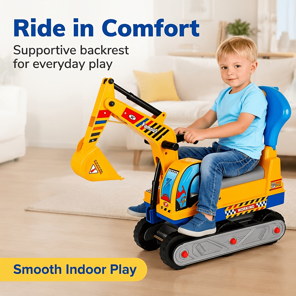 Kids Ride-On Construction Excavator Toy