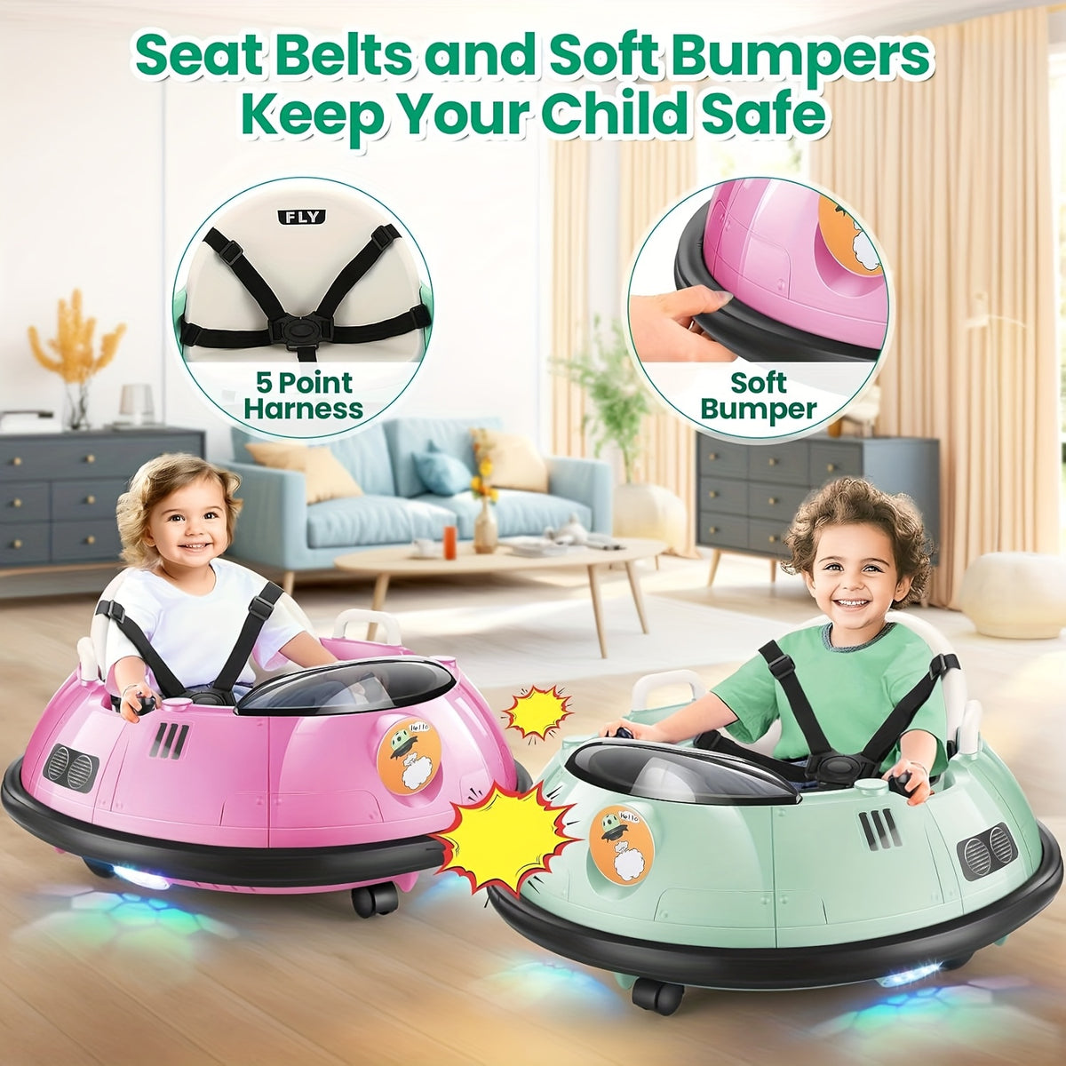 12V Kids Electric Ride-On Car with Remote Control & 360° Rotation