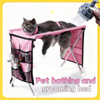 Foldable Pet Grooming Hammock with Stand – Portable Dog & Cat Nail Trimming Station