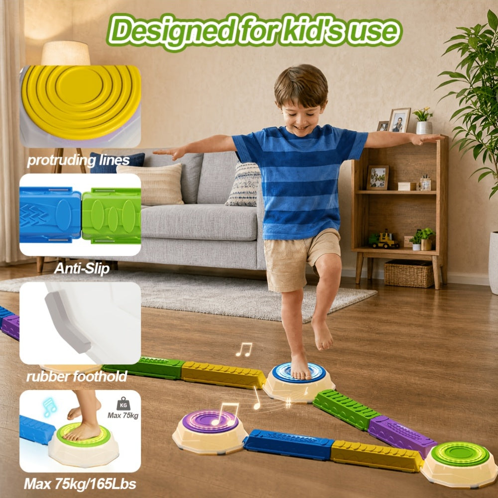 Light-Up Balance Stepping Stones for Kids