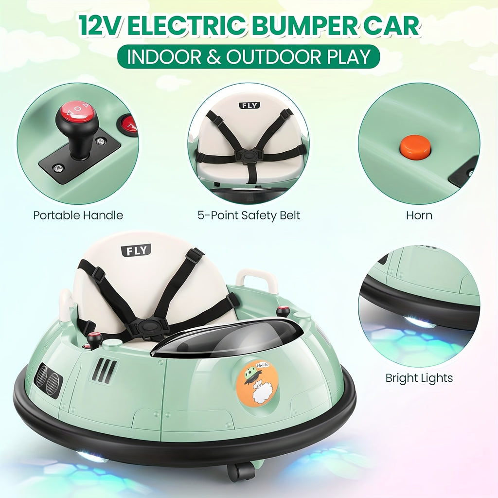 12V Kids Electric Ride-On Car with Remote Control & 360° Rotation