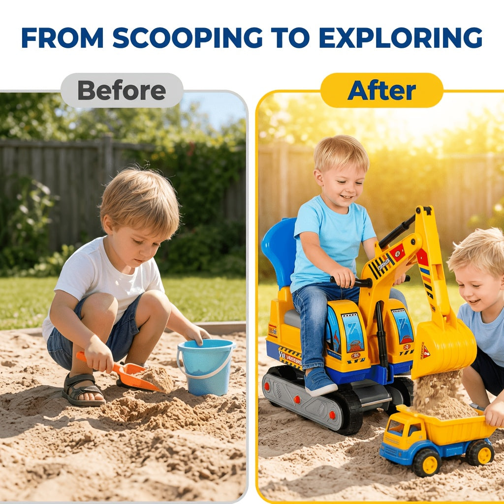 Kids Ride-On Construction Excavator Toy