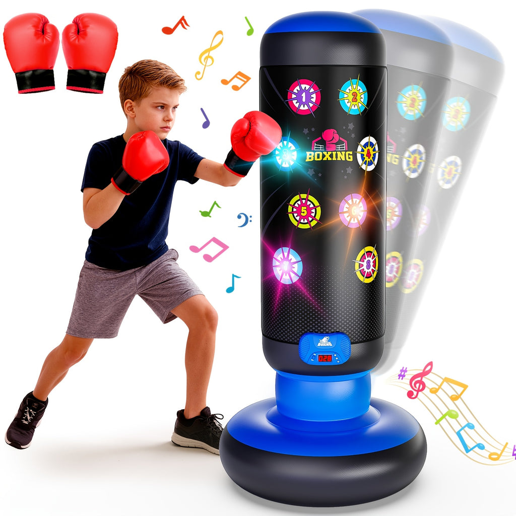 Interactive Kids Punching Bag with Scoring, Lights & Music