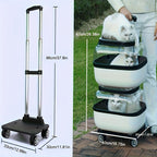Double-Layer Pet Carrier with Wheels – Portable Travel Trolley for 2 Cats