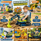 Kids Ride-On Construction Excavator Toy