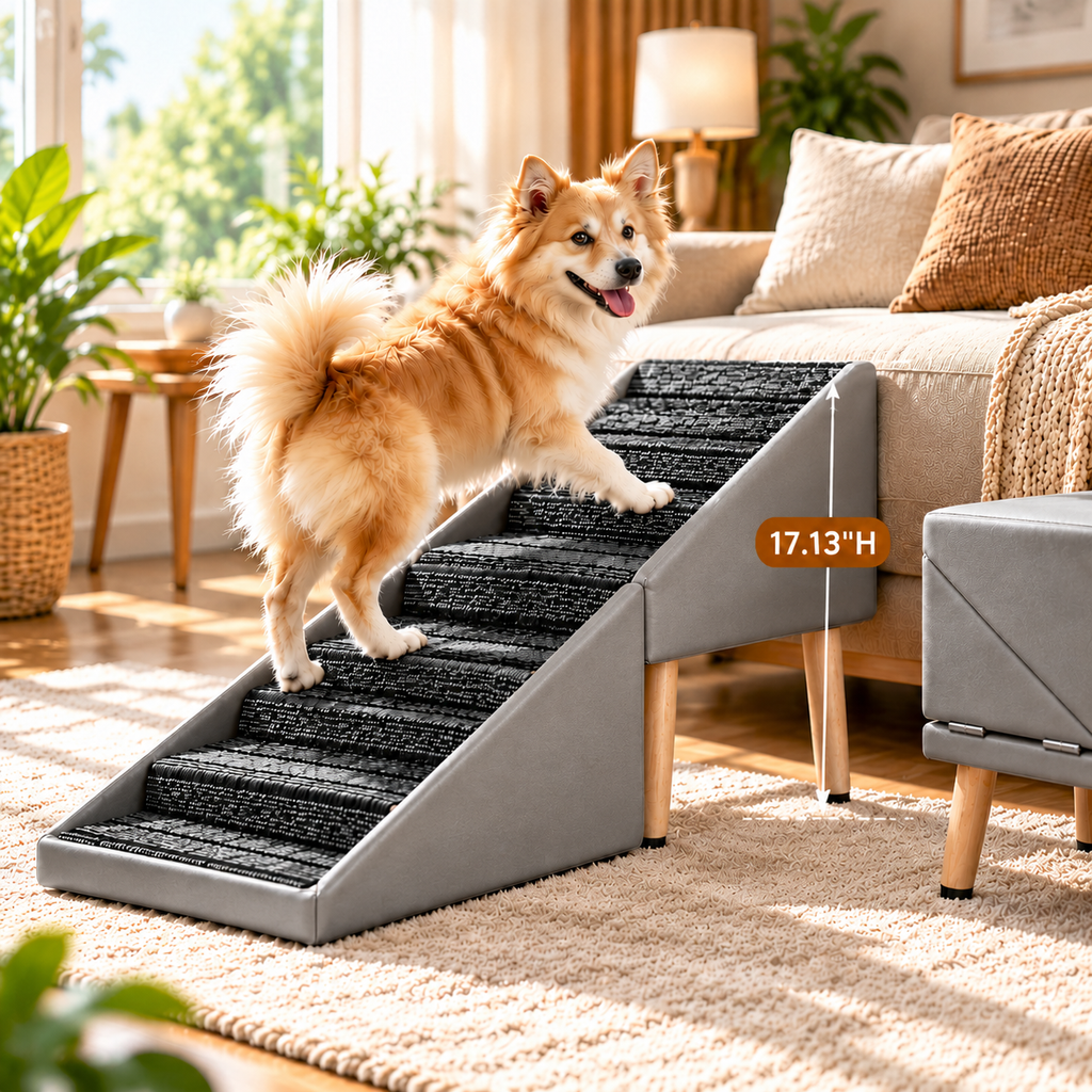 2-in-1 Foldable Dog Stairs & Ottoman