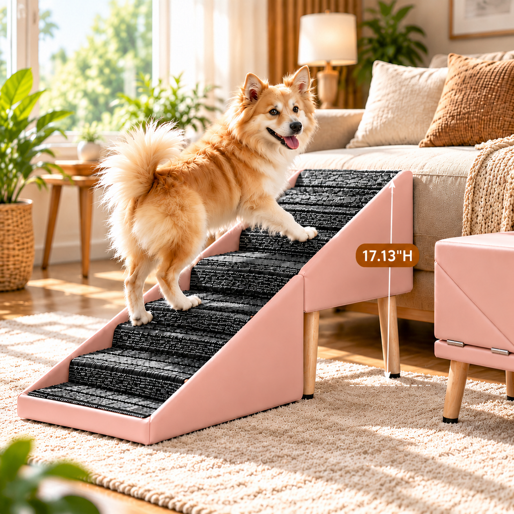 2-in-1 Foldable Dog Stairs & Ottoman