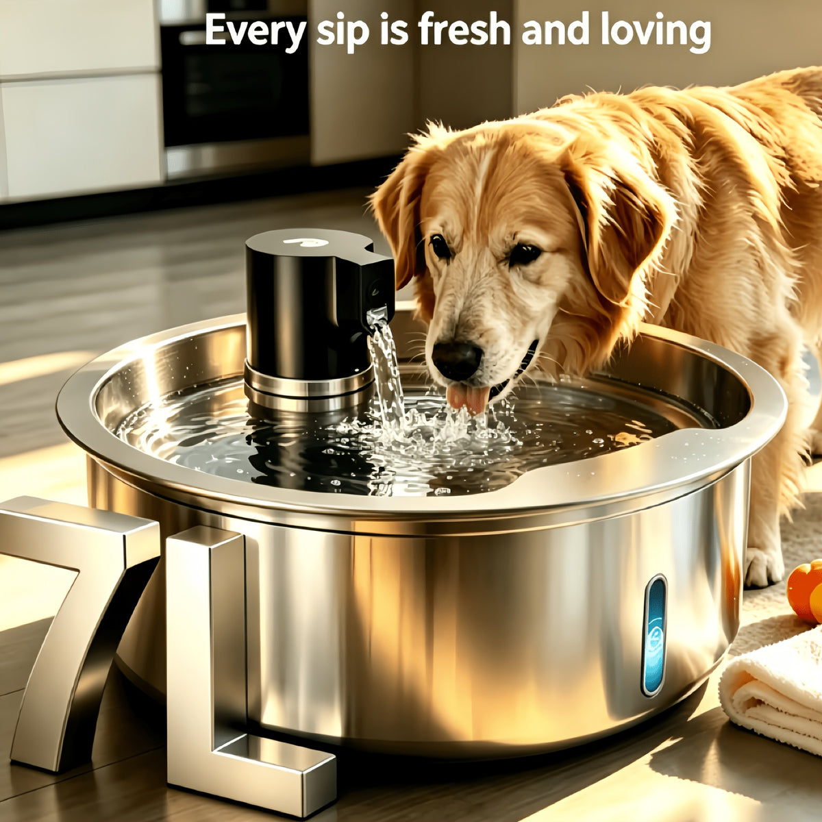 7L Stainless Steel Pet Water Fountain – USB Automatic Water Dispenser for Cats & Dogs