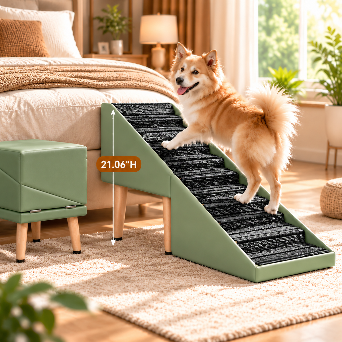 2-in-1 Foldable Dog Stairs & Ottoman