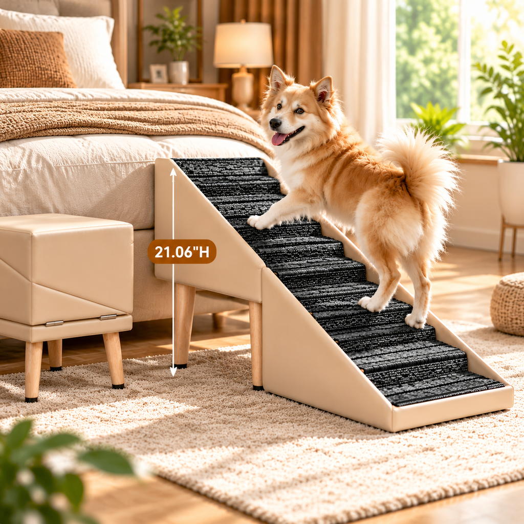 2-in-1 Foldable Dog Stairs & Ottoman