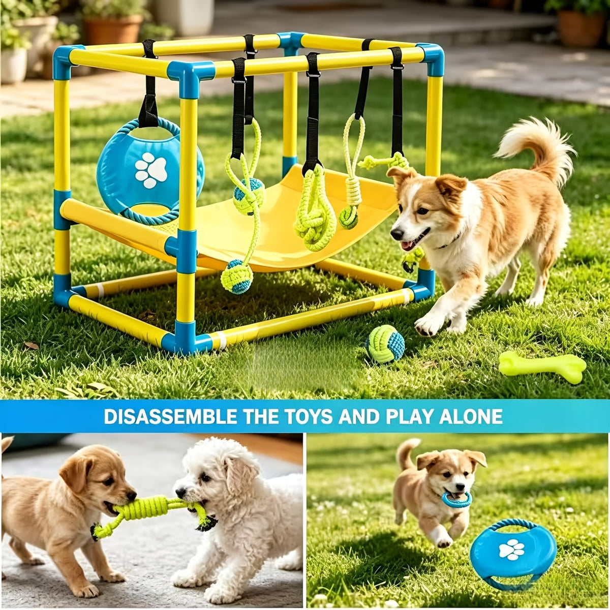 Interactive Puppy Play Gym with 8 Toys
