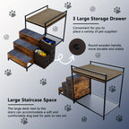Multi-Level Pet Window Perch with Stairs & 3 Storage Drawers – Cozy Cat & Dog Bunk Bed