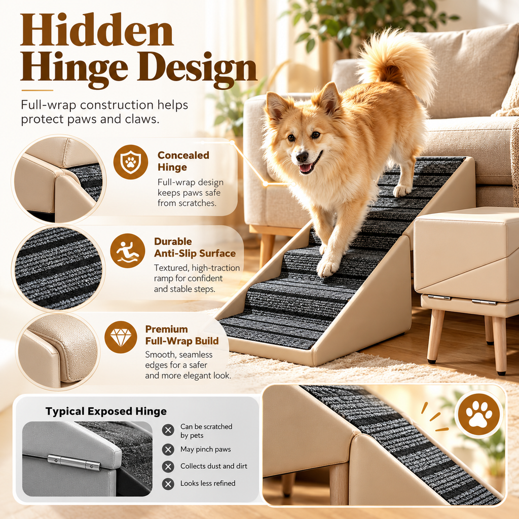 2-in-1 Foldable Dog Stairs & Ottoman