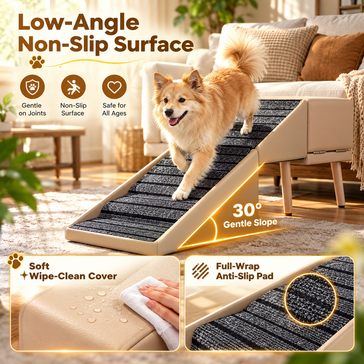 2-in-1 Foldable Dog Stairs & Ottoman